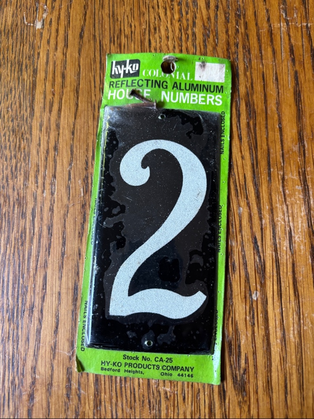Hy-Ko Reflecting Aluminum House Number '2' - Black & Silver